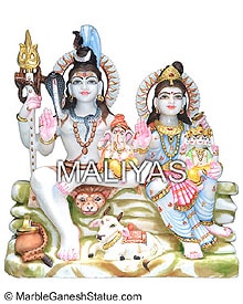 Marble Shankar Parvati Statue