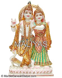 Radha Krishna Mable Statue