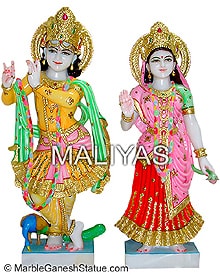 Radha Krishna Marble Statue
