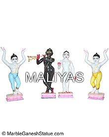 Radha Krishna with Gaura Nitai Idols