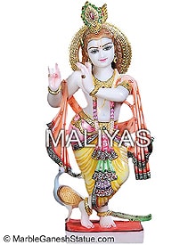 White Marble Standing Krishna Statue